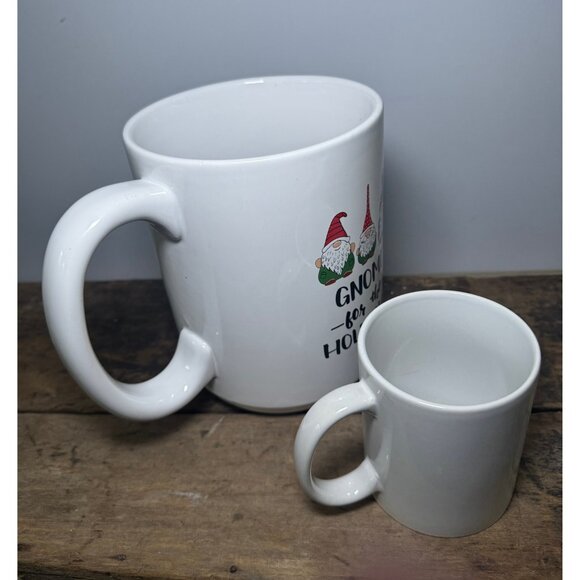 OVERSIZED Gnome For the Holidays White Mug 50 Ounces PLUS - Picture 3 of 10